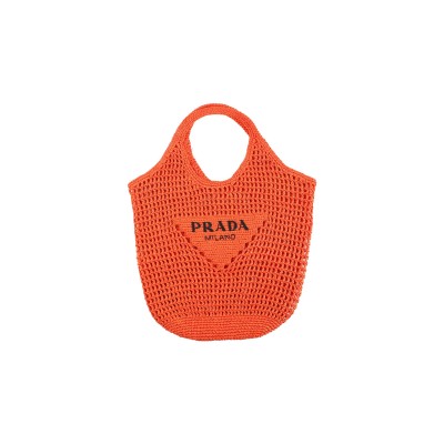 PRADA CROCHET TOTE SHOULDER BAG RAFFIA 1BG424 (53*40cm)  PRADA CROCHET TOTE SHOULDER BAG RAFFIA 1BG424 (53*40cm)